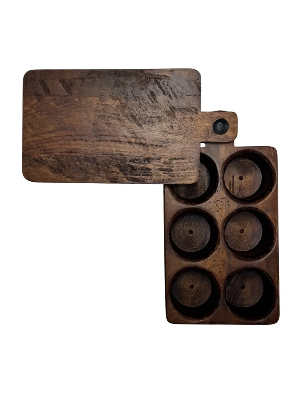 Vintage Williams Sonoma Rustic Heavy Wood Spice/Egg Box With Lid/Cutting Board